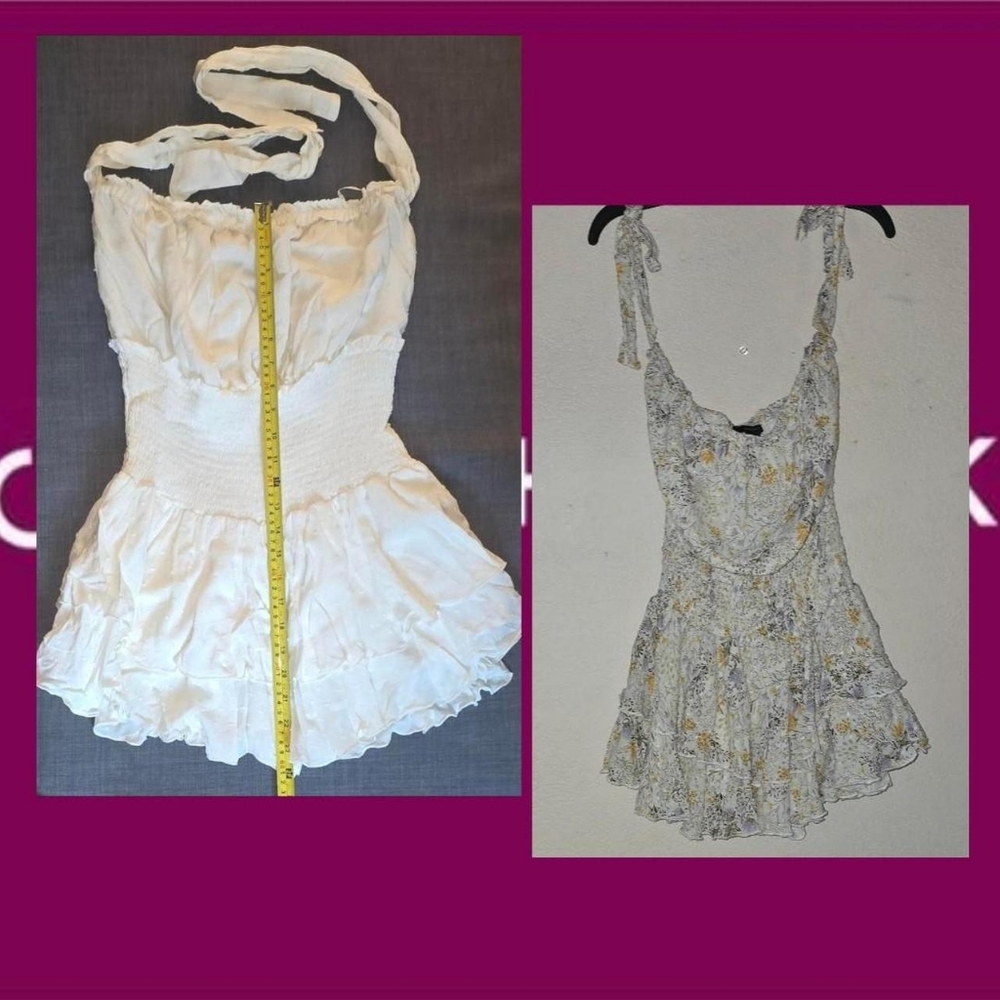 White and Floral Ruffle Dresses